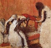 Edgar Degas Two lady dressing up hair china oil painting artist